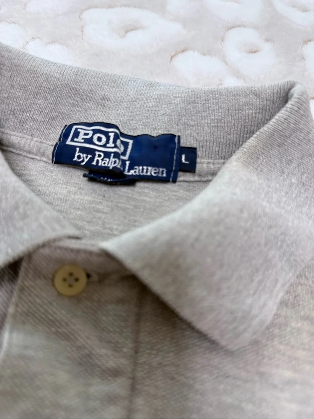 Ralph Lauren Light Gray Polo with Navy Pony